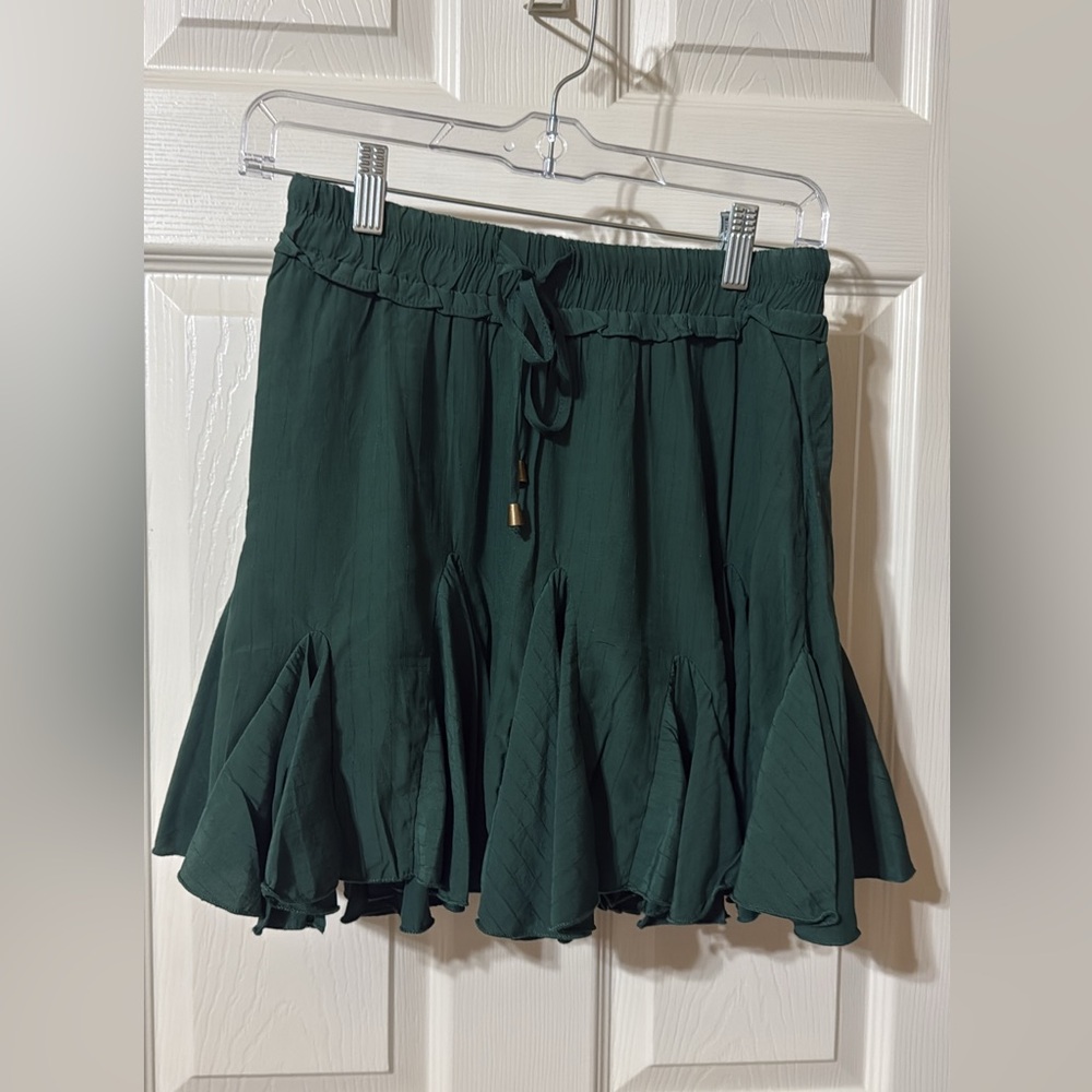 Elegant Green Flared Skirt